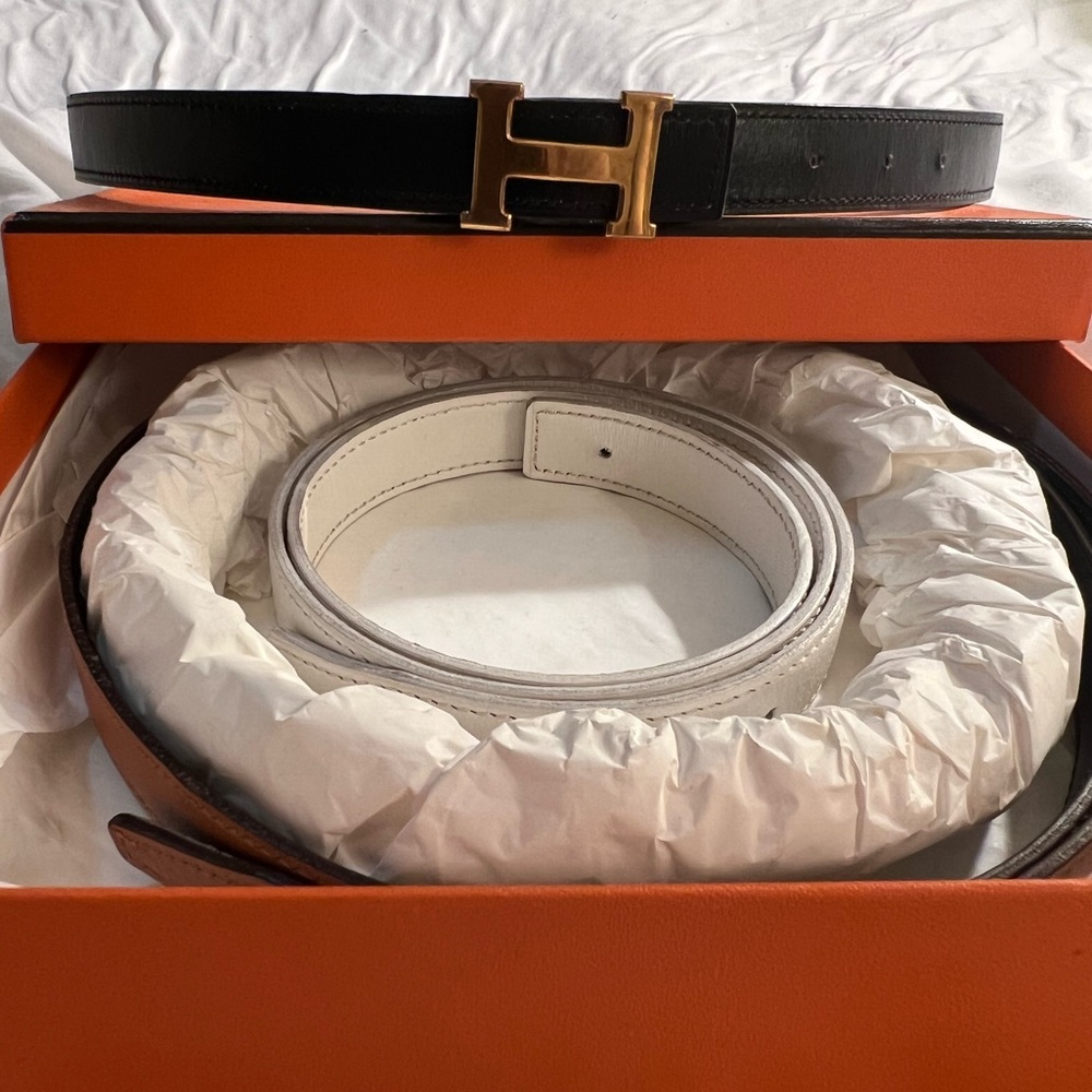 Vintage Hermes Mini H Belt - three reversible belts